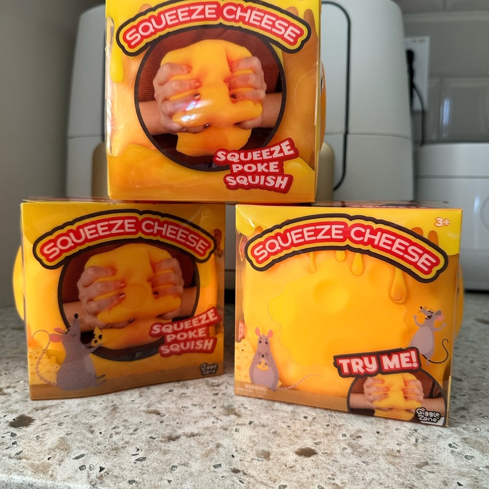 Squeeze Cheese Squishy Stress Toy - Bright Yellow
